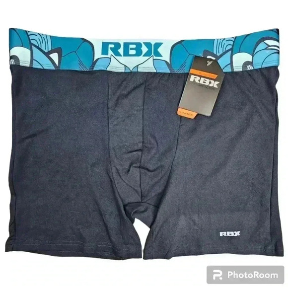 RBX Boxer Briefs black&blue 6" inseam NWT Large or XL - Picture 1 of 7